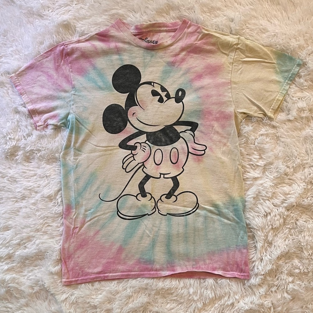 Disney Unisex Small Ti Dye Mickey Mouse Vintage Style Tee